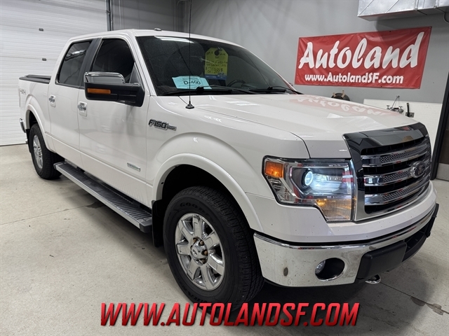 White Platinum Clearcoat Metallic 2014 Ford F-150 Lariat SuperCrew 4WD Pickup Truck Four-Wheel Drive Automatic