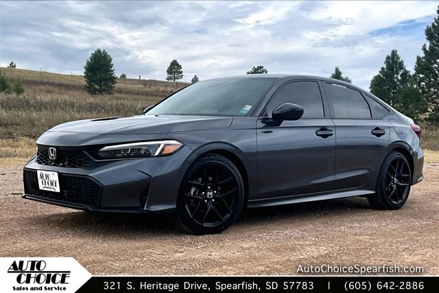 Black (Charcoal) 2025 Honda Civic Sedan Front-Wheel Drive Continuously Variable Transmission