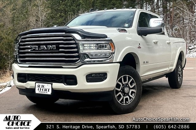 Pearl White 2023 RAM 2500 Limited Longhorn Crew Cab 4WD Pickup Truck Four-Wheel Drive Automatic
