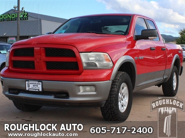 Flame Red 2010 Dodge RAM 1500 Pickup Truck Four-Wheel Drive Automatic