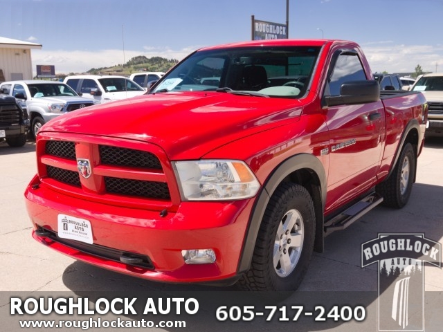 Flame Red 2012 RAM 1500 Pickup Truck Four-Wheel Drive Automatic